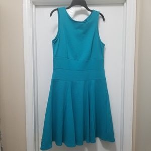 Nicole Miller teal dress with zipper on back